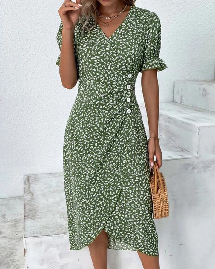 Charlene Fresh Bloom V-Neck Dress