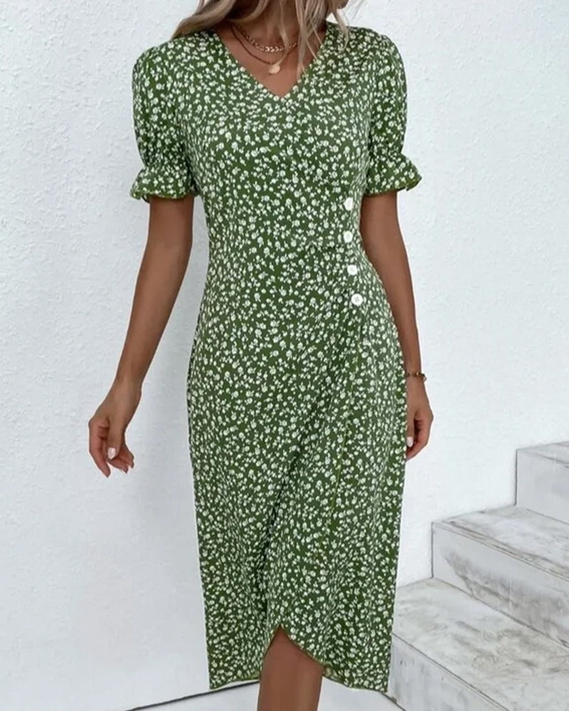 Charlene Fresh Bloom V-Neck Dress