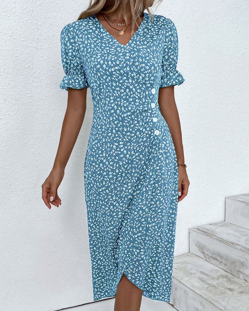 Charlene Fresh Bloom V-Neck Dress