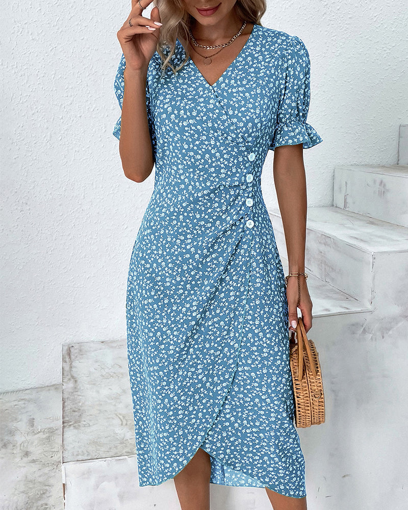 Charlene Fresh Bloom V-Neck Dress