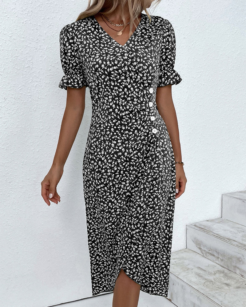 Charlene Fresh Bloom V-Neck Dress