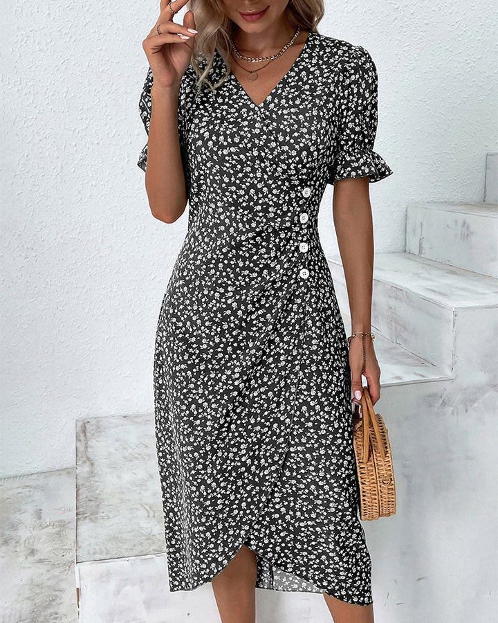 Charlene Fresh Bloom V-Neck Dress
