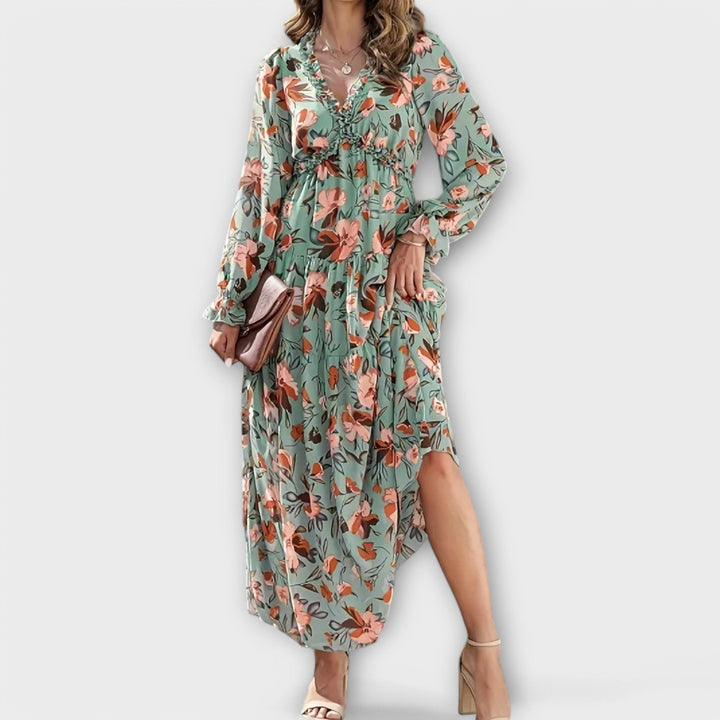 Wilma Floral V-Neck Maxi Dress