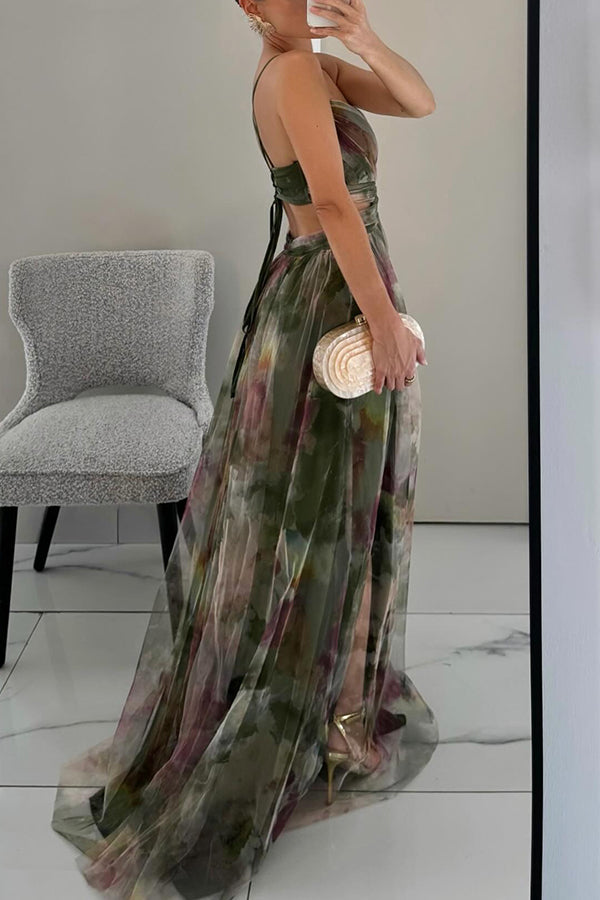 Cindy Beautiful Floral Print Maxi Dress