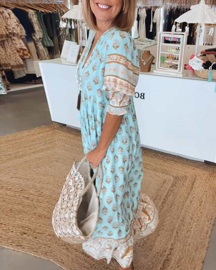 Mana Floral V-Neck Dress