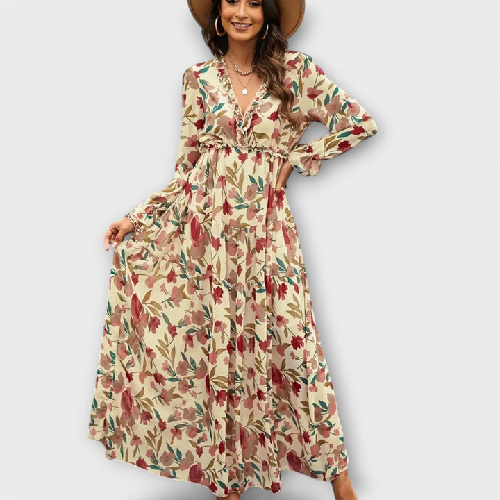 Wilma Floral V-Neck Maxi Dress