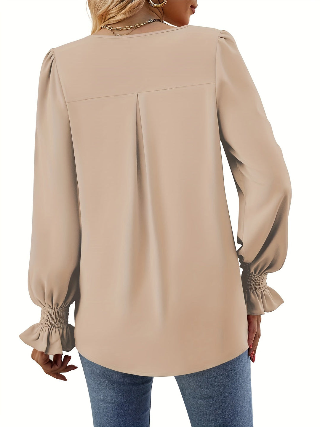 Celestine Loose V Neck Elegant Blouse