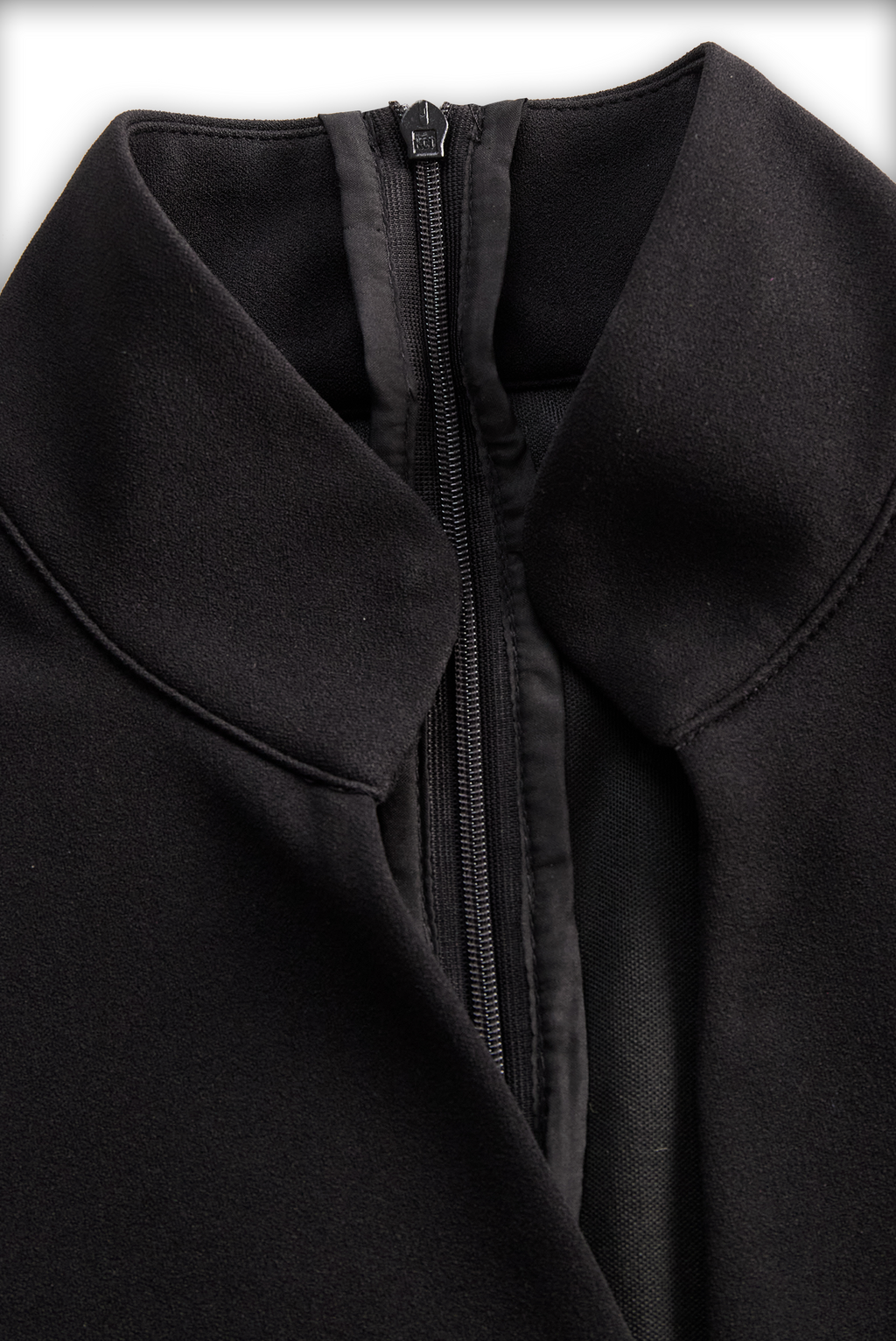 Black Sheath Dress | Belted Waist | Mandarin Collar | Refined Modern Elegance