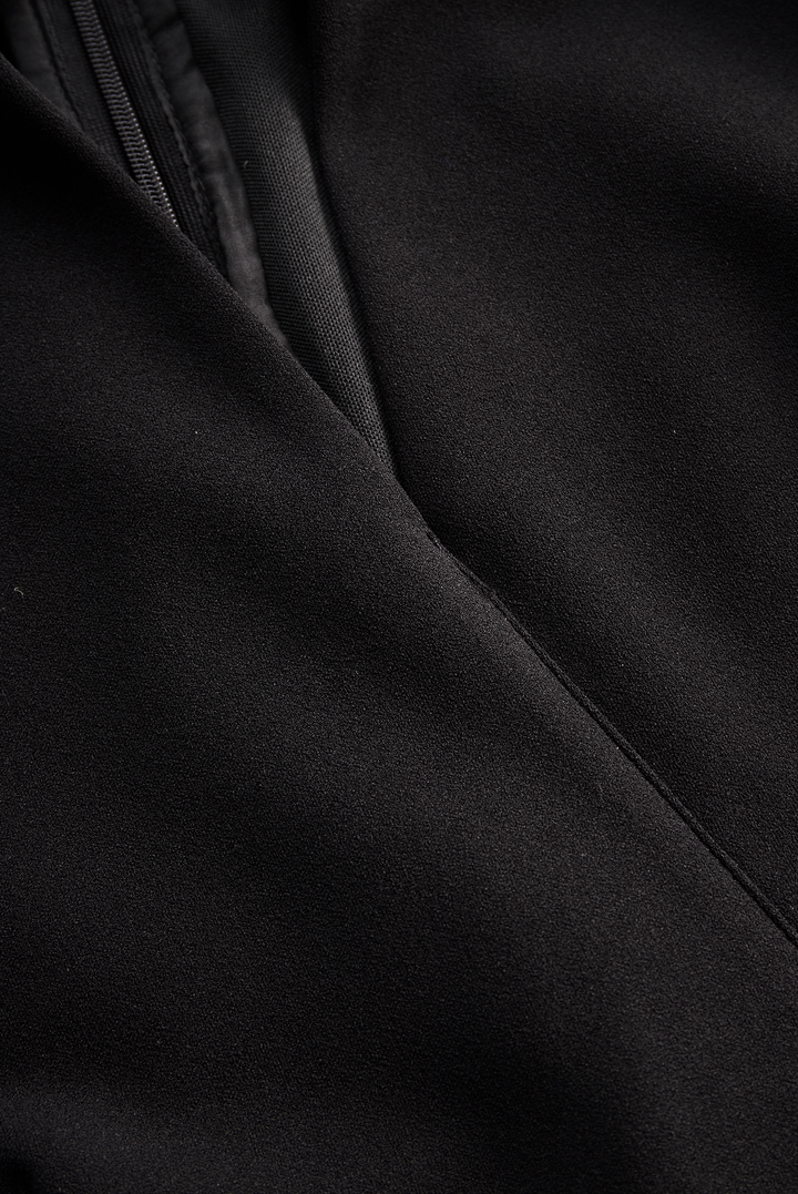 Black Sheath Dress | Belted Waist | Mandarin Collar | Refined Modern Elegance