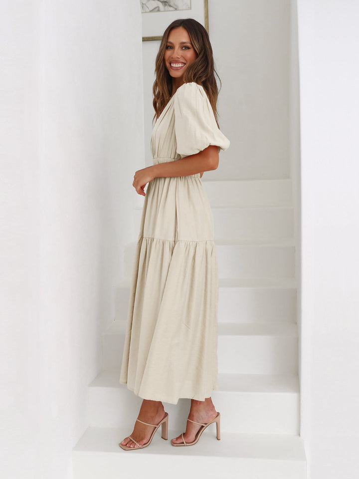 Noelle Puff Midi Dress