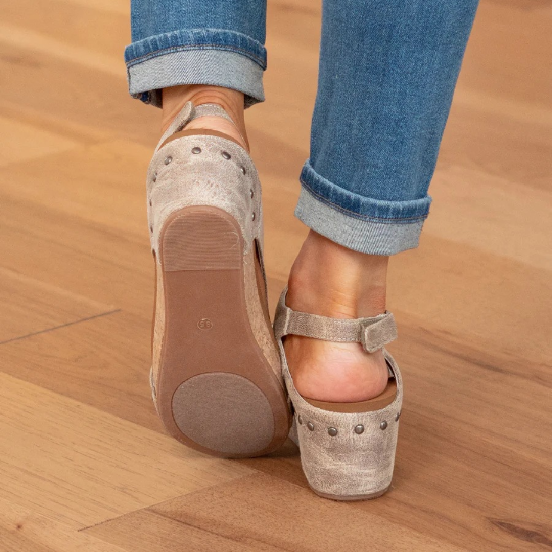 Linda Suede Wedge Sandals