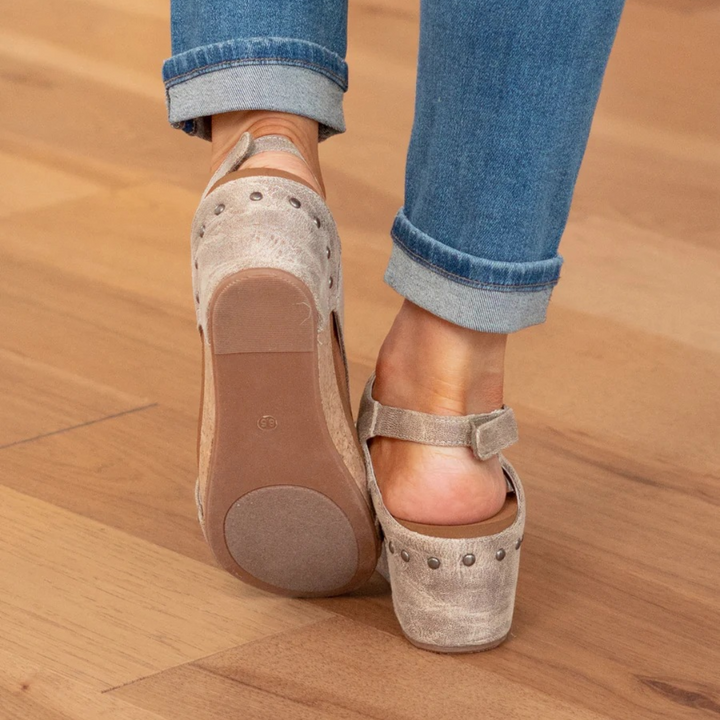 Linda Suede Wedge Sandals