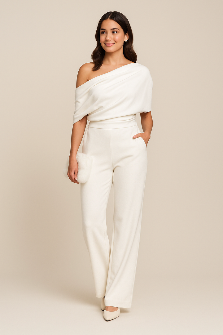 Lydia Chic One-Shoulder Spring Jumpsuit