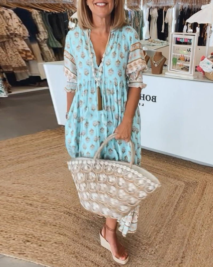 Mana Floral V-Neck Dress