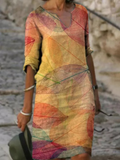 Lara Printed V-Neck Midi Dress