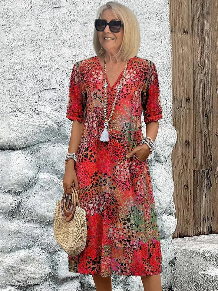 Clara | Lebendiges Kleid in mittlerer Länge
