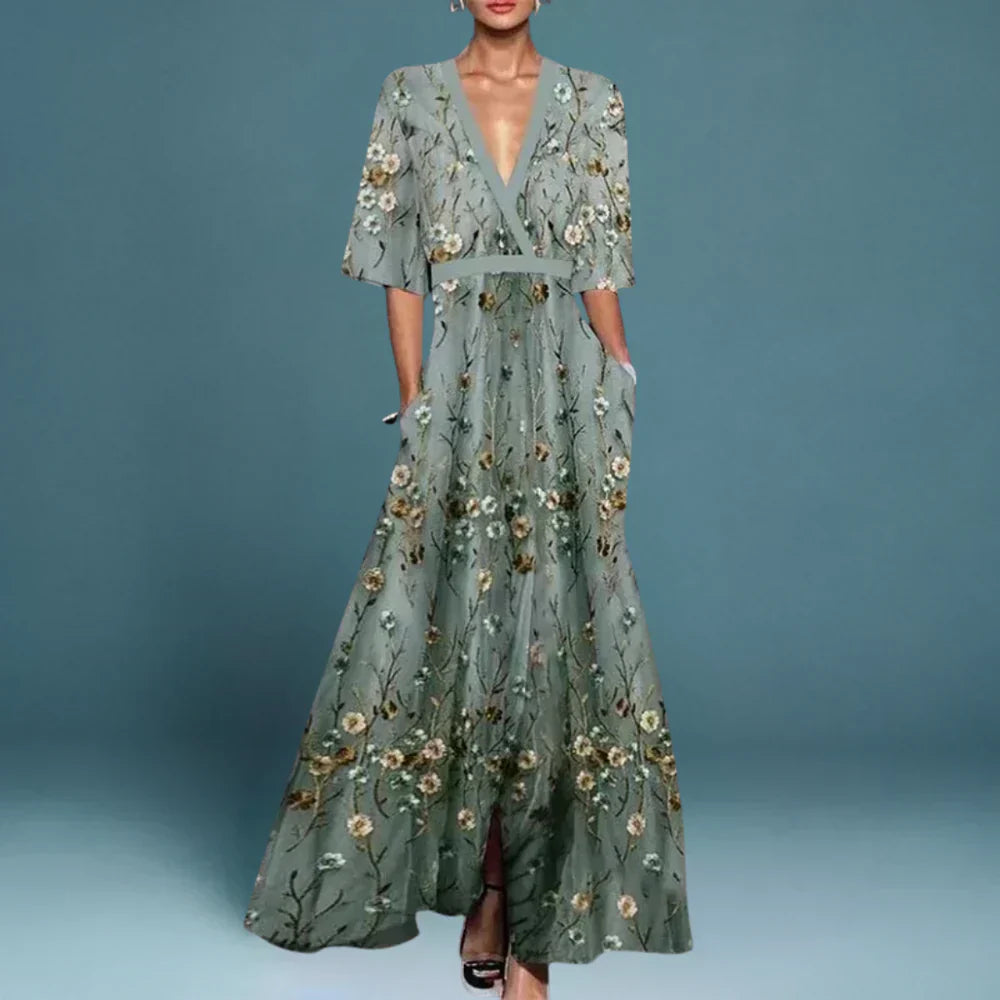 Jessica Elegant Floral Evening Dress