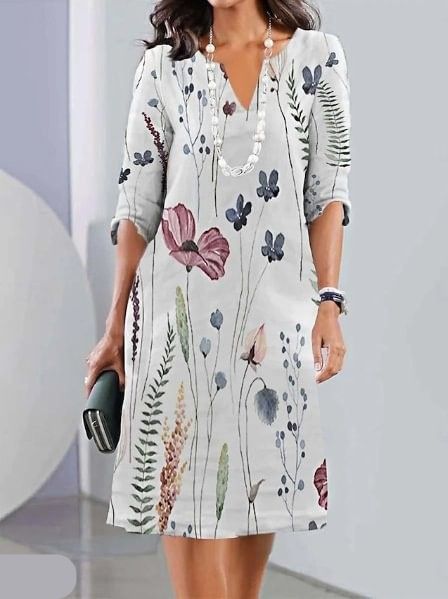 Stephanie Floral Print Double Tunic Dress