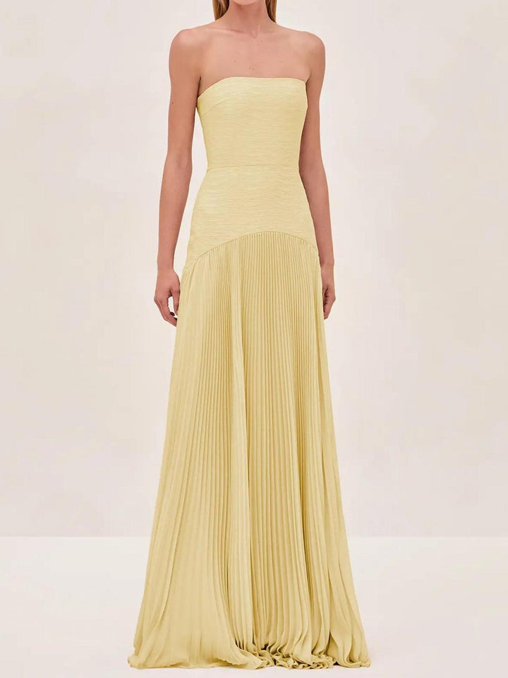 Sage Pleated Maxi Dress