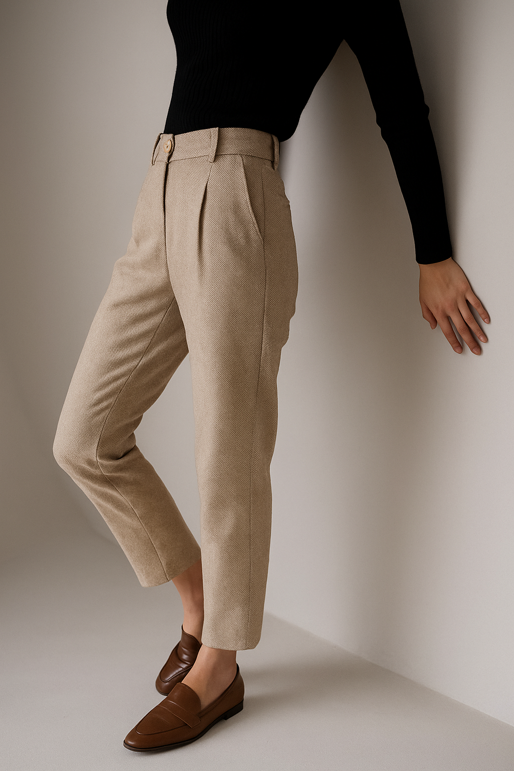 Corinne Tailored Wool Blend Trousers