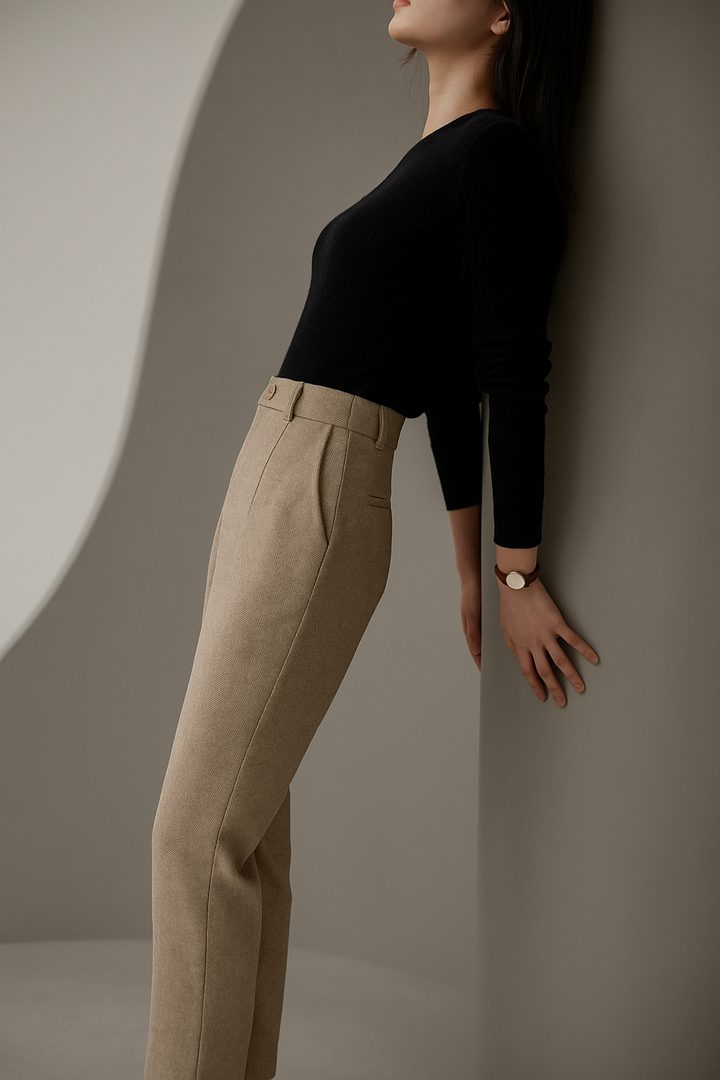 Corinne Tailored Wool Blend Trousers