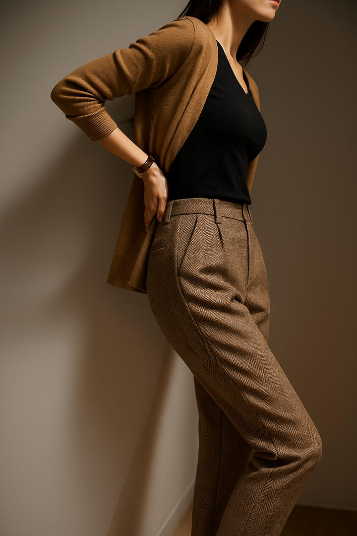 Corinne Tailored Wool Blend Trousers