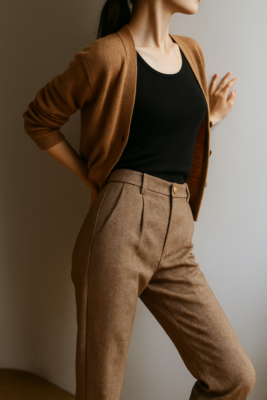 Corinne Tailored Wool Blend Trousers