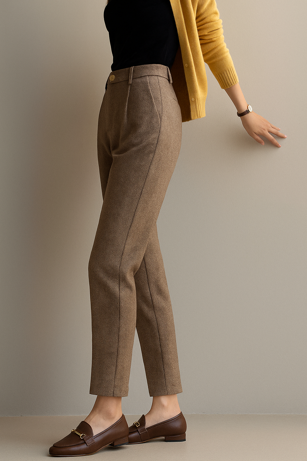 Corinne Tailored Wool Blend Trousers