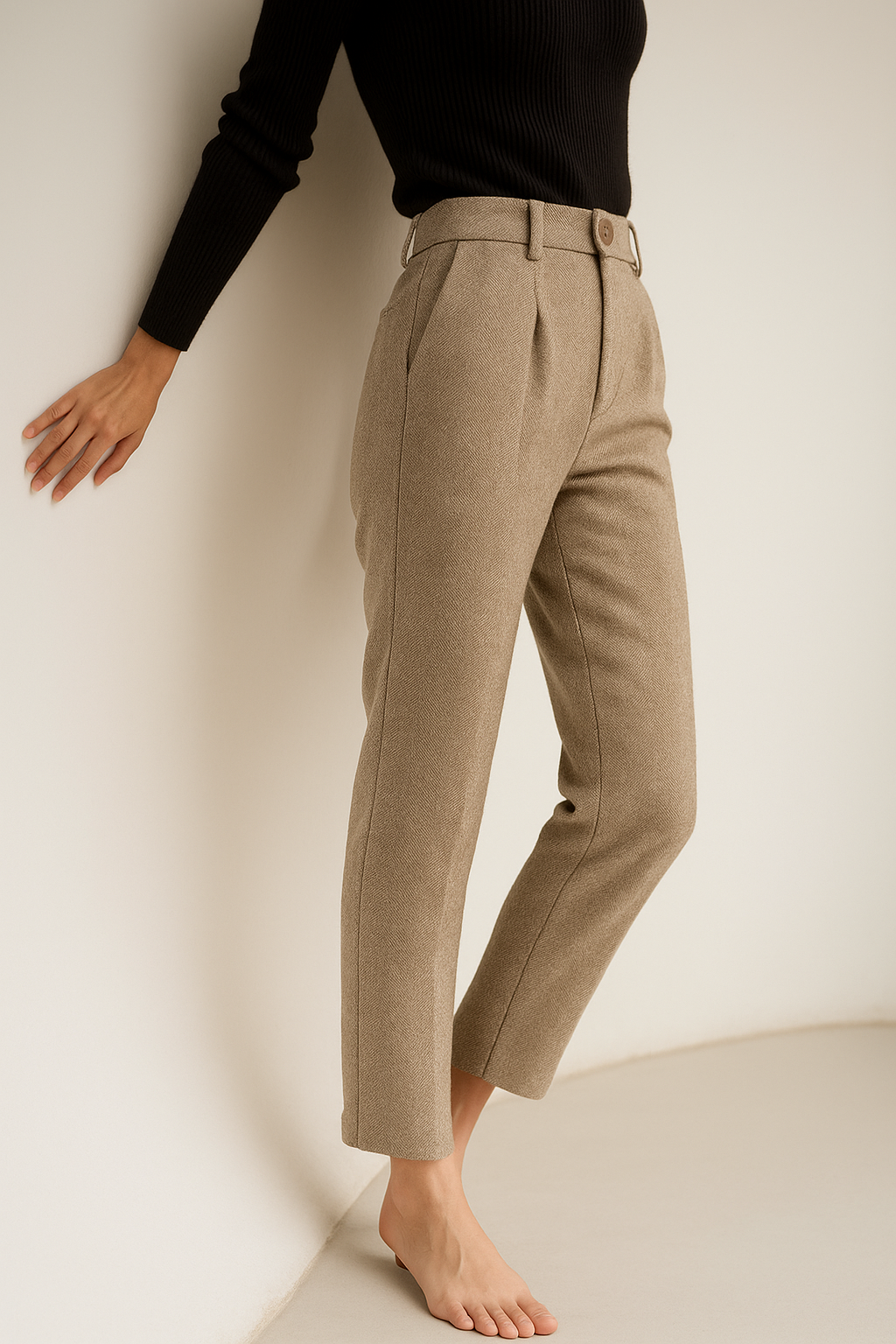 Corinne Tailored Wool Blend Trousers