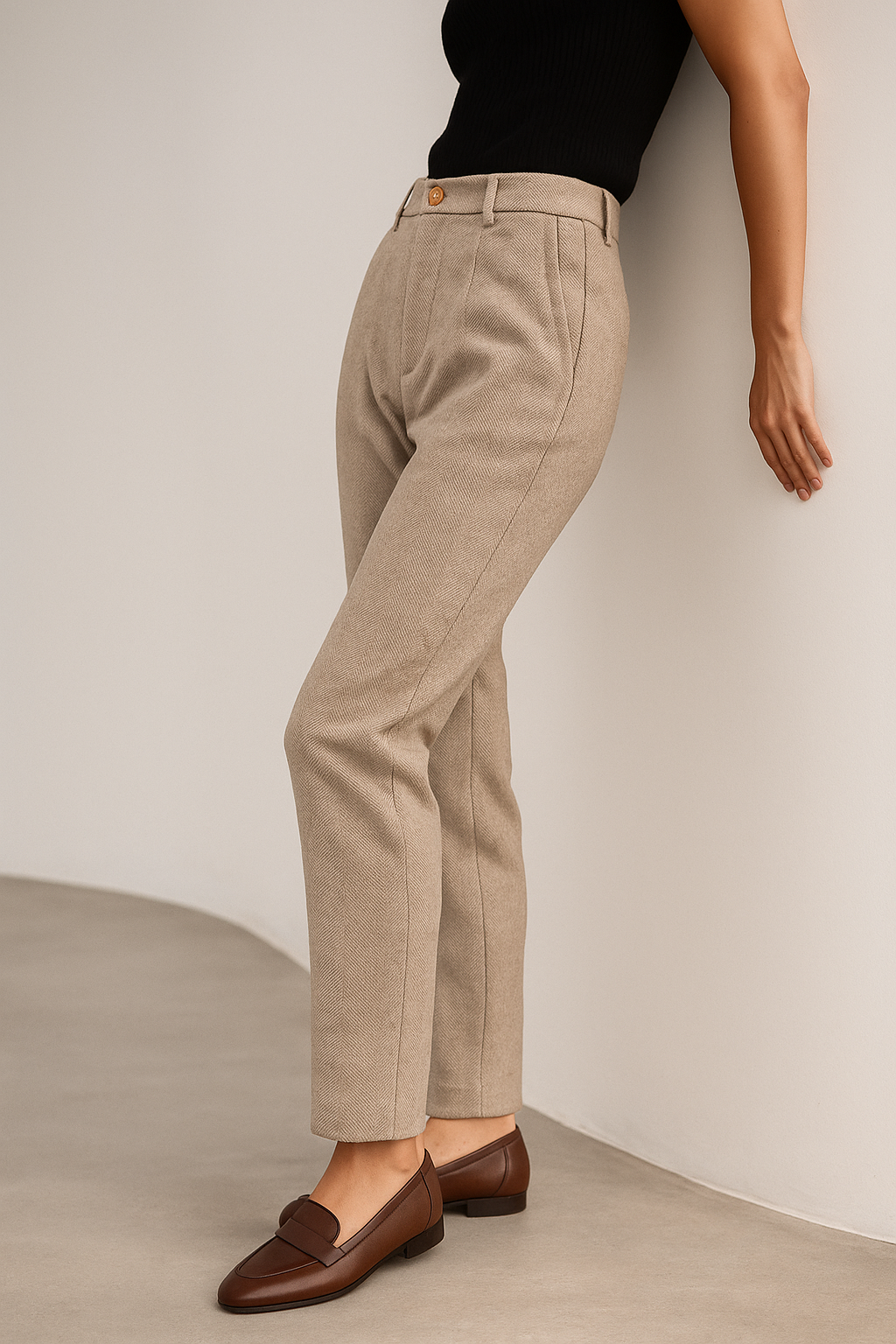 Corinne Tailored Wool Blend Trousers