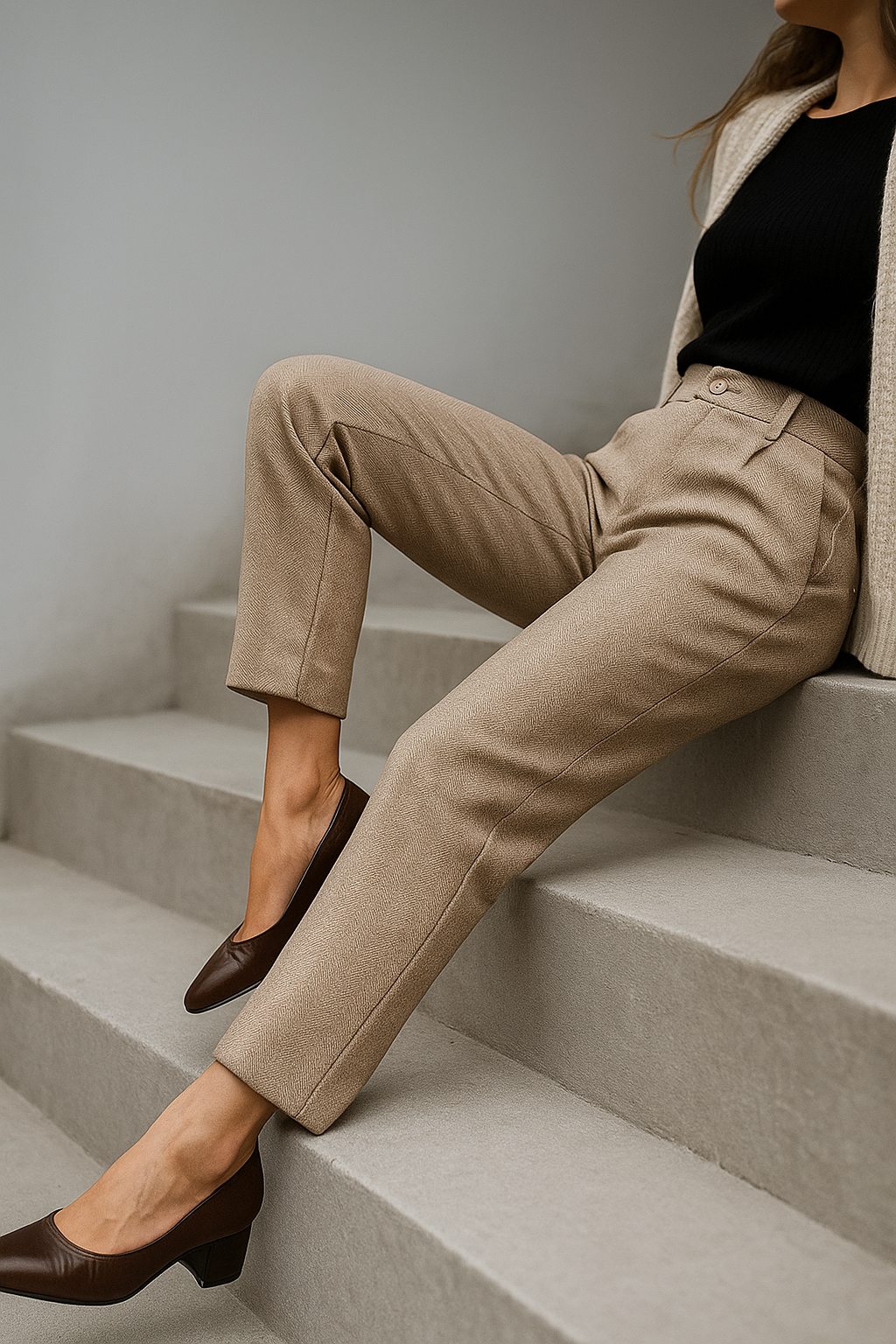 Corinne Tailored Wool Blend Trousers