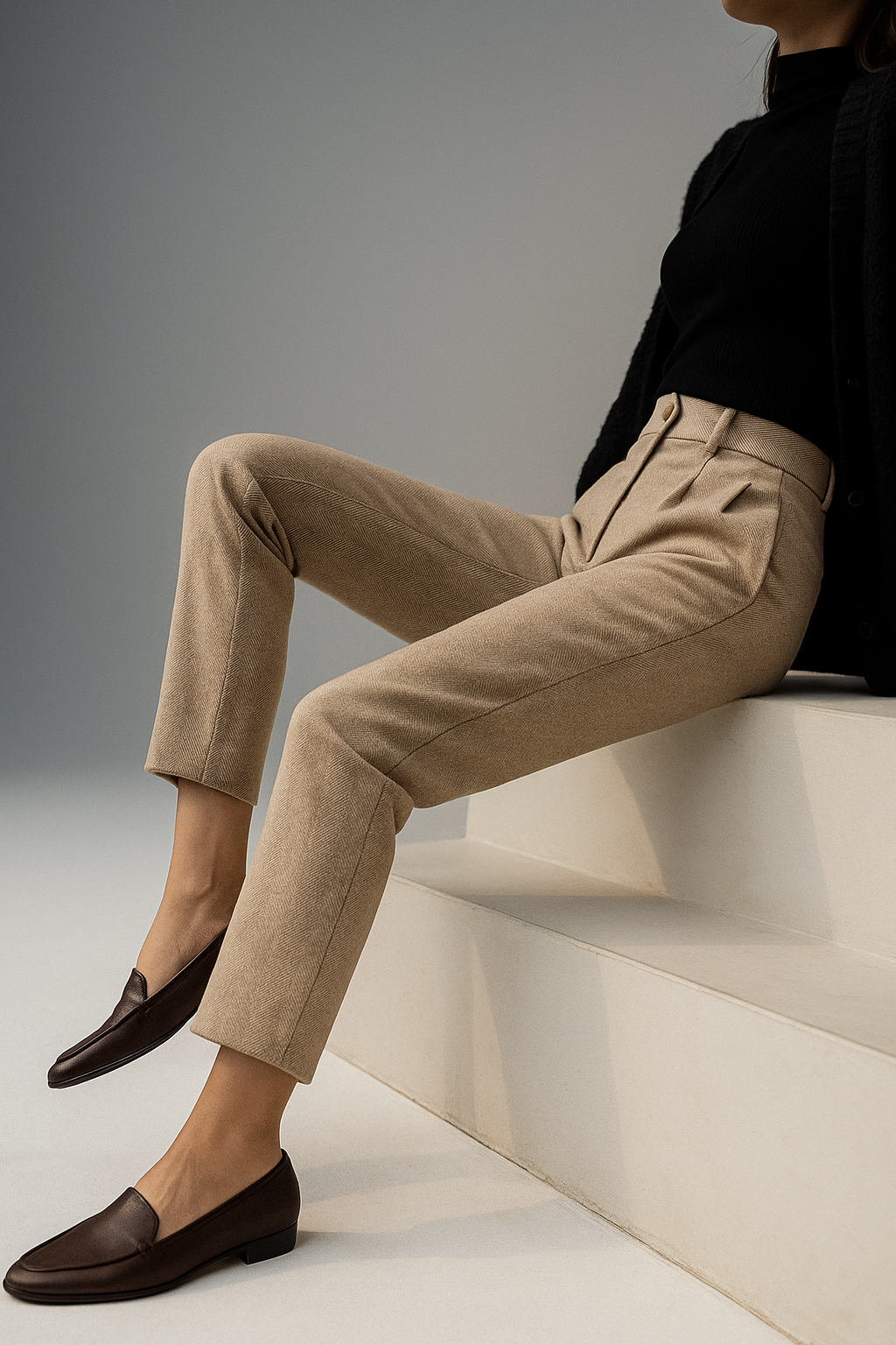 Corinne Tailored Wool Blend Trousers