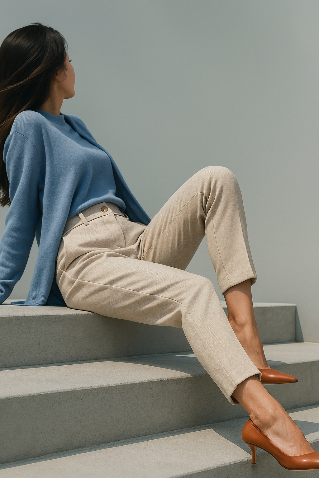 Corinne Tailored Wool Blend Trousers