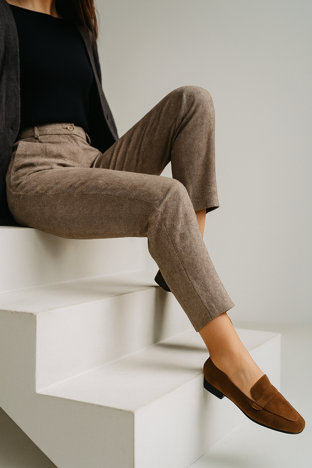 Corinne Tailored Wool Blend Trousers