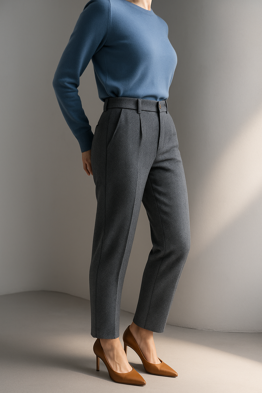 Corinne Tailored Wool Blend Trousers