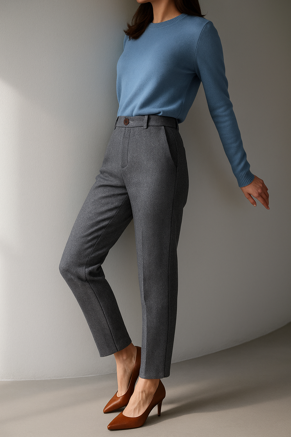 Corinne Tailored Wool Blend Trousers