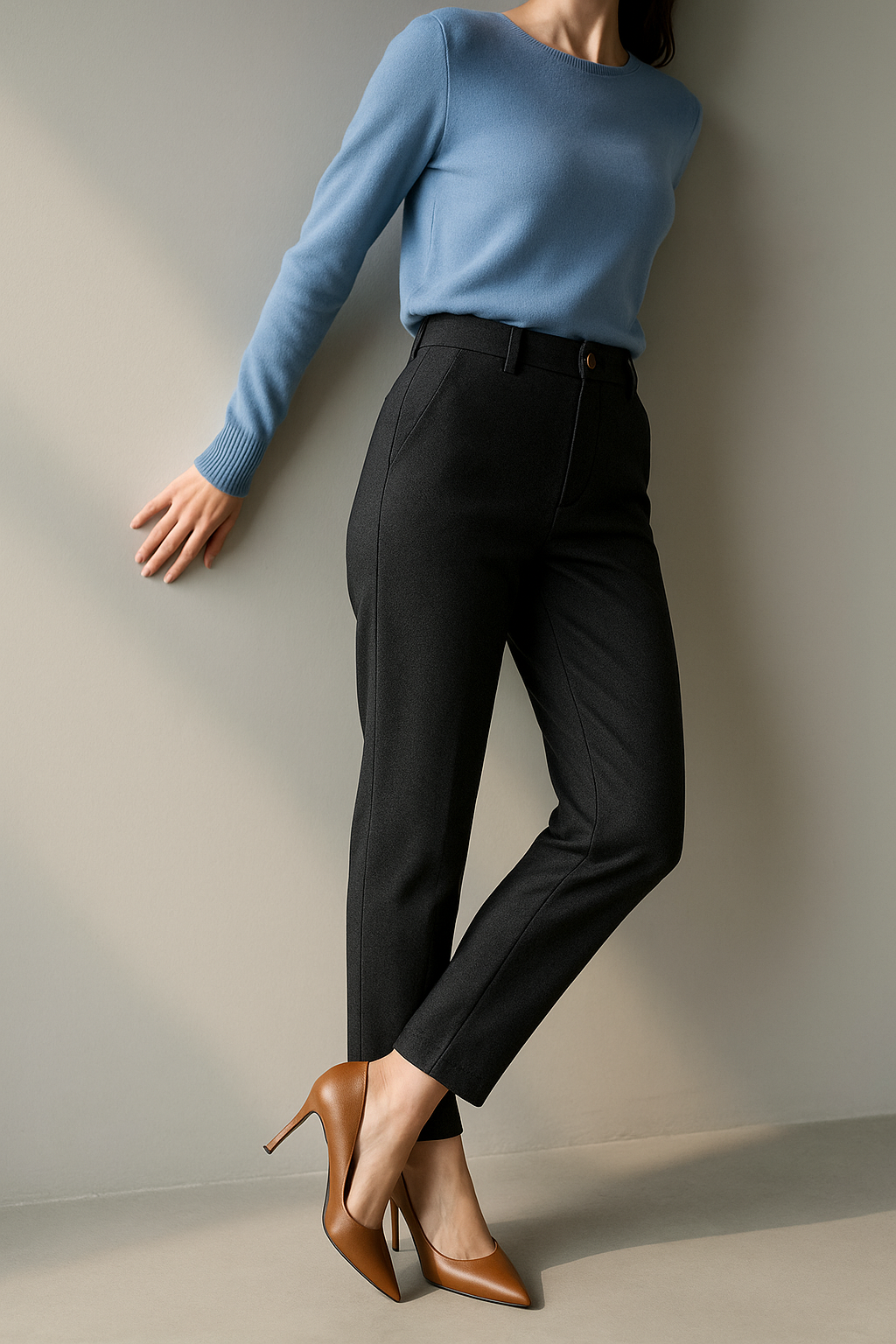 Corinne Tailored Wool Blend Trousers