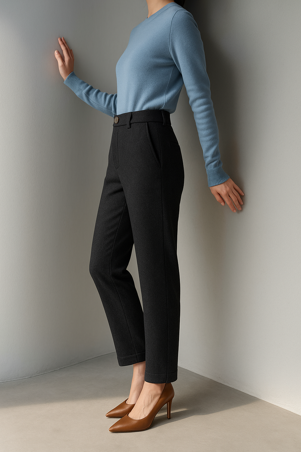 Corinne Tailored Wool Blend Trousers