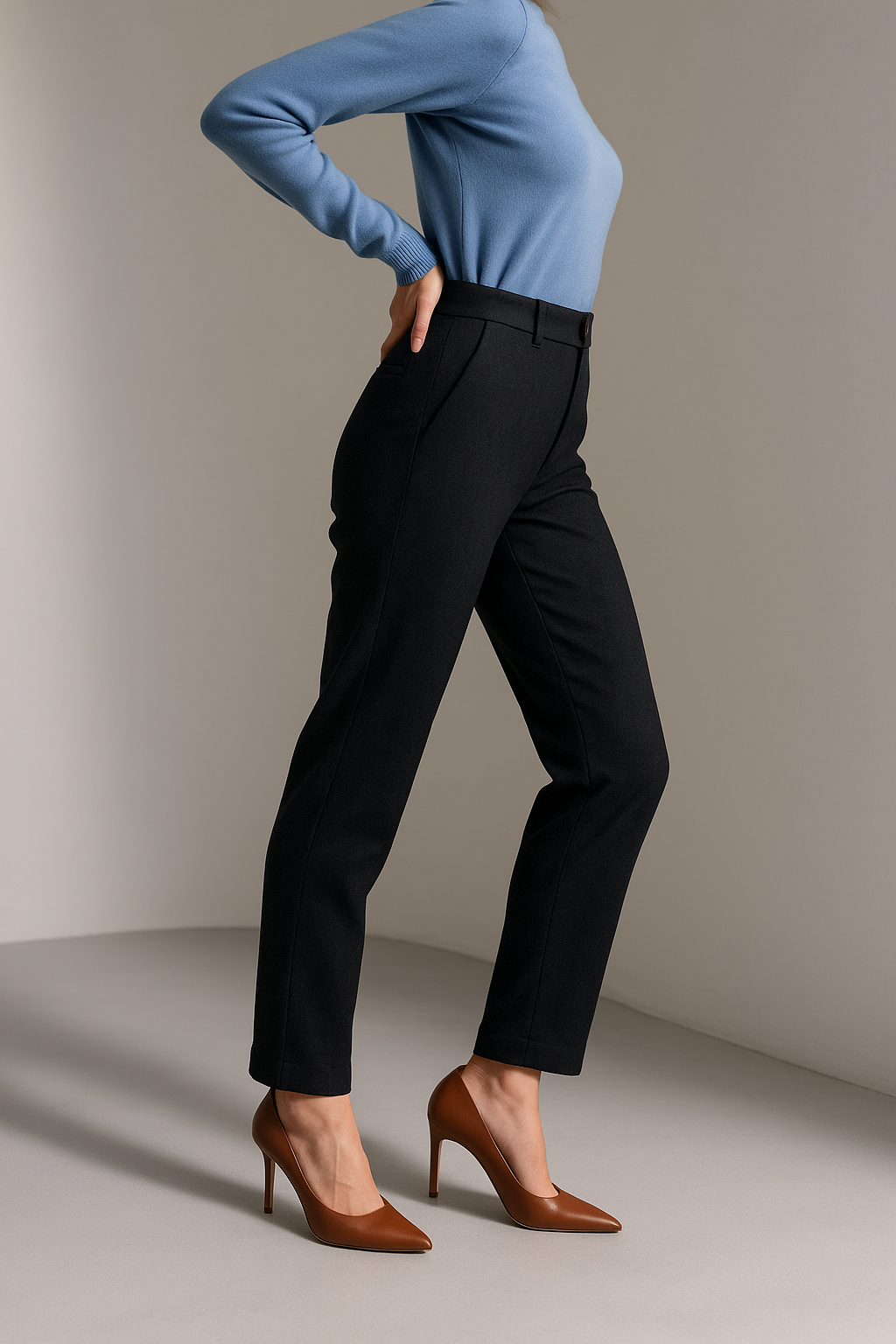 Corinne Tailored Wool Blend Trousers
