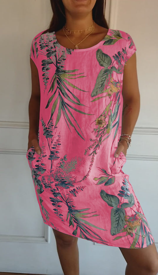 Marilyn Comfortable Dress with Round Neck