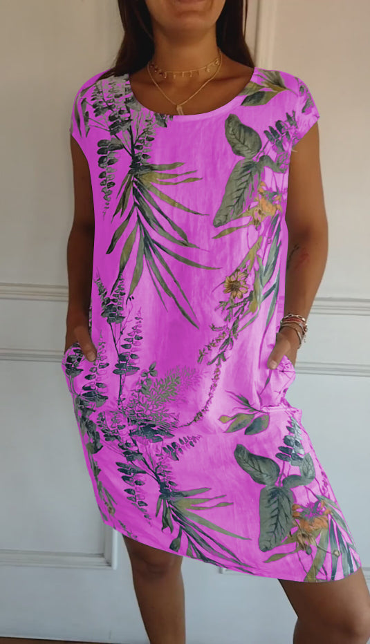 Marilyn Comfortable Dress with Round Neck