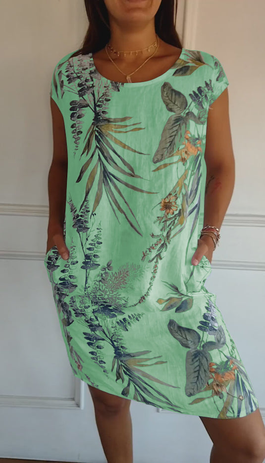 Marilyn Comfortable Dress with Round Neck