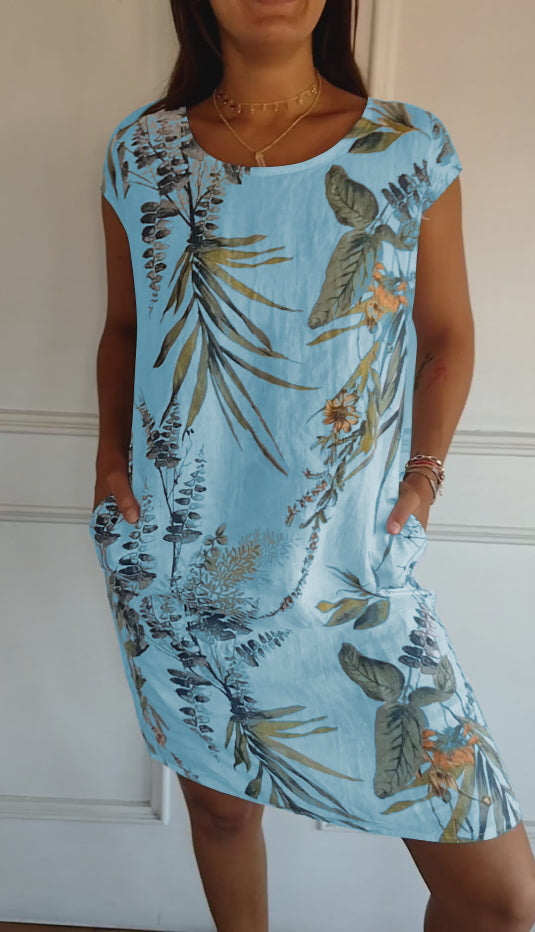 Marilyn Comfortable Dress with Round Neck