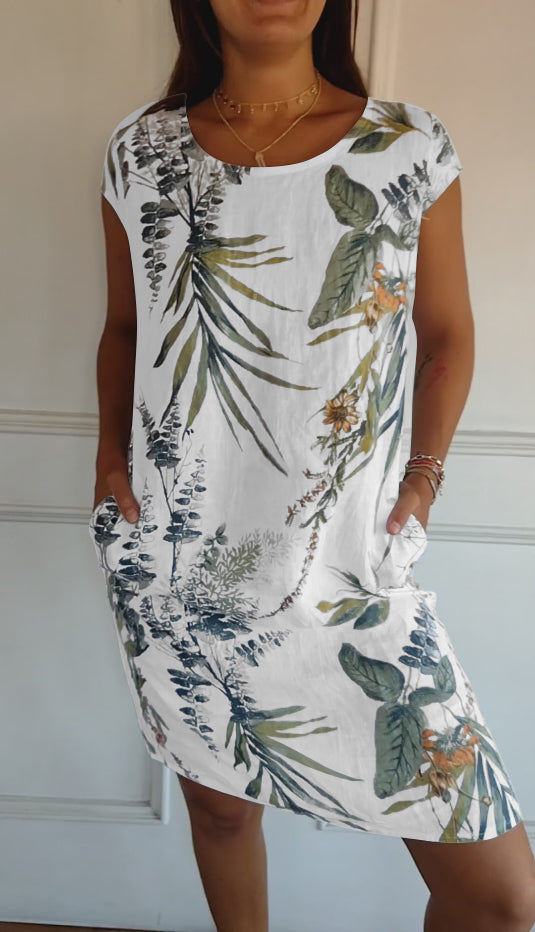 Marilyn Comfortable Dress with Round Neck