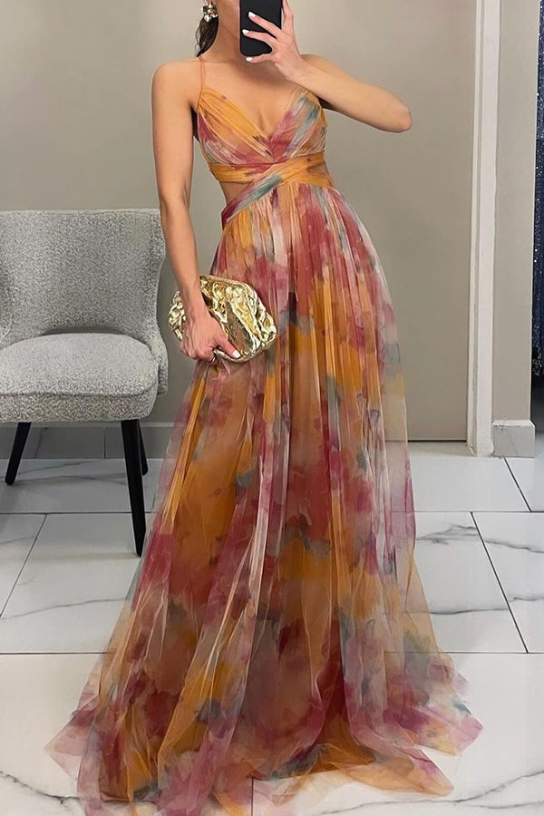 Cindy Beautiful Floral Print Maxi Dress