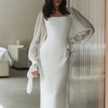 Long Evening Gown with Square Neckline