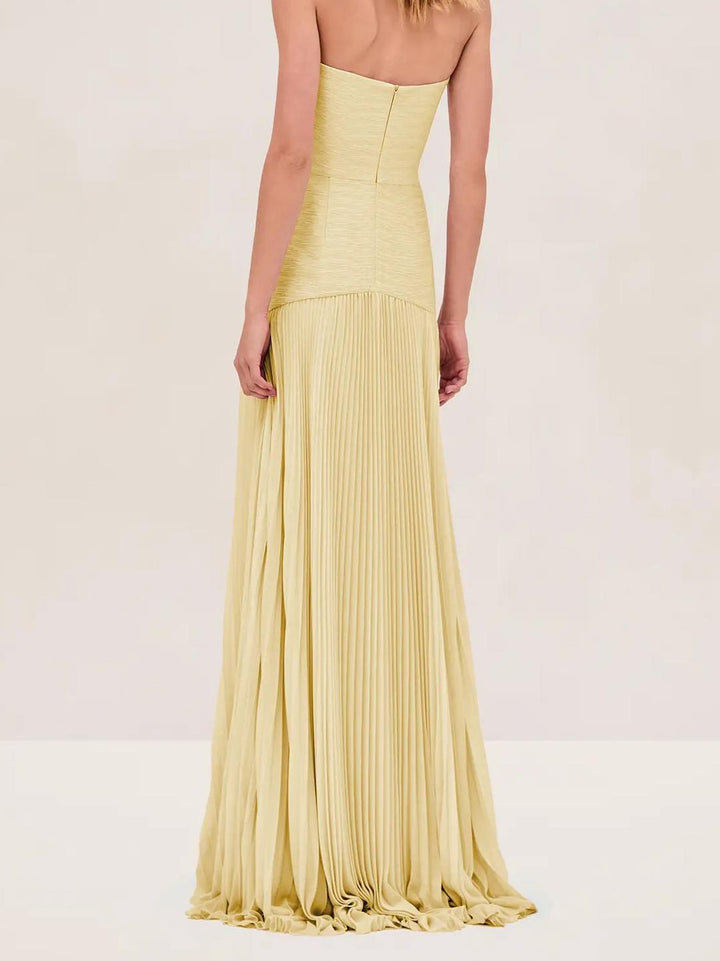 Sage Pleated Maxi Dress