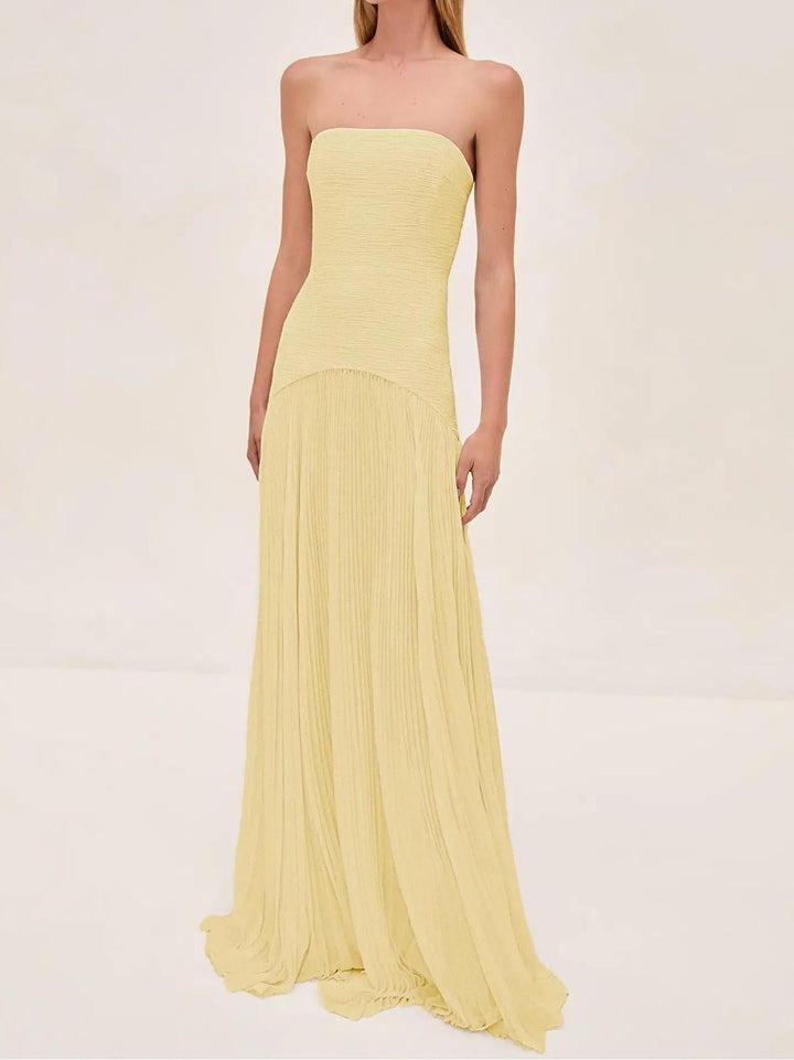 Sage Pleated Maxi Dress