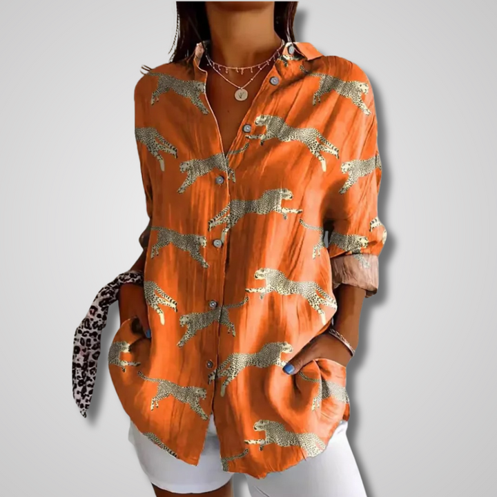 Isolde Vintage Print Relaxed Summer Shirt