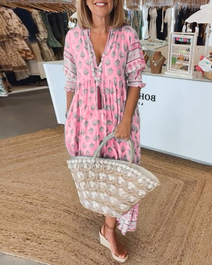 Mana Floral V-Neck Dress